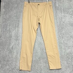 LRD Performance Pants Mens 34x32 Tan Chino‎ Zip Pockets Golf Lightweight Stretch